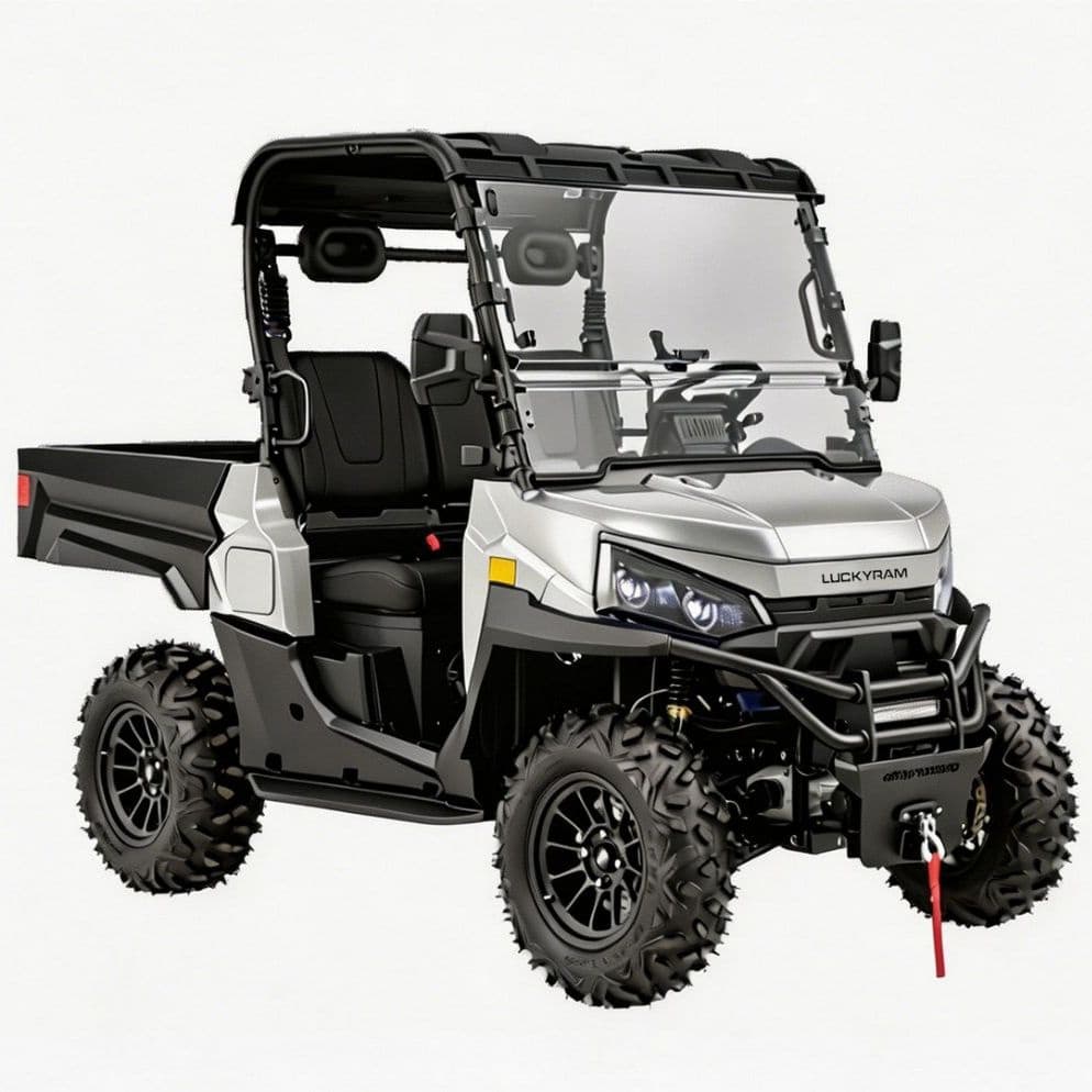 10KW AC Motor 4WD Heavy Duty UTV 73.6V 670kg လျှပ်စစ် Lifting Bed