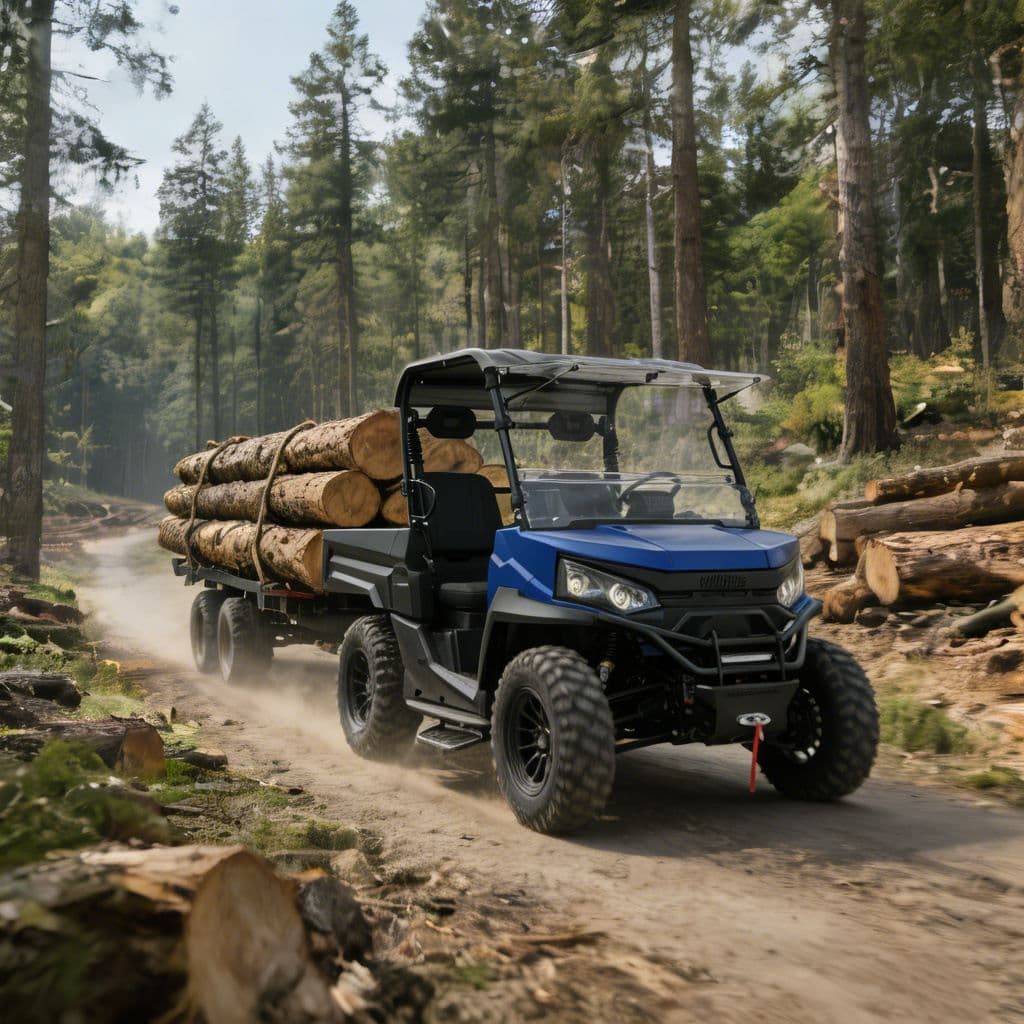 အမဲလိုက်ခြင်းအတွက် Jobsite 73.6V Lithium Battery PKE Keyless 4WD လျှပ်စစ် UTV