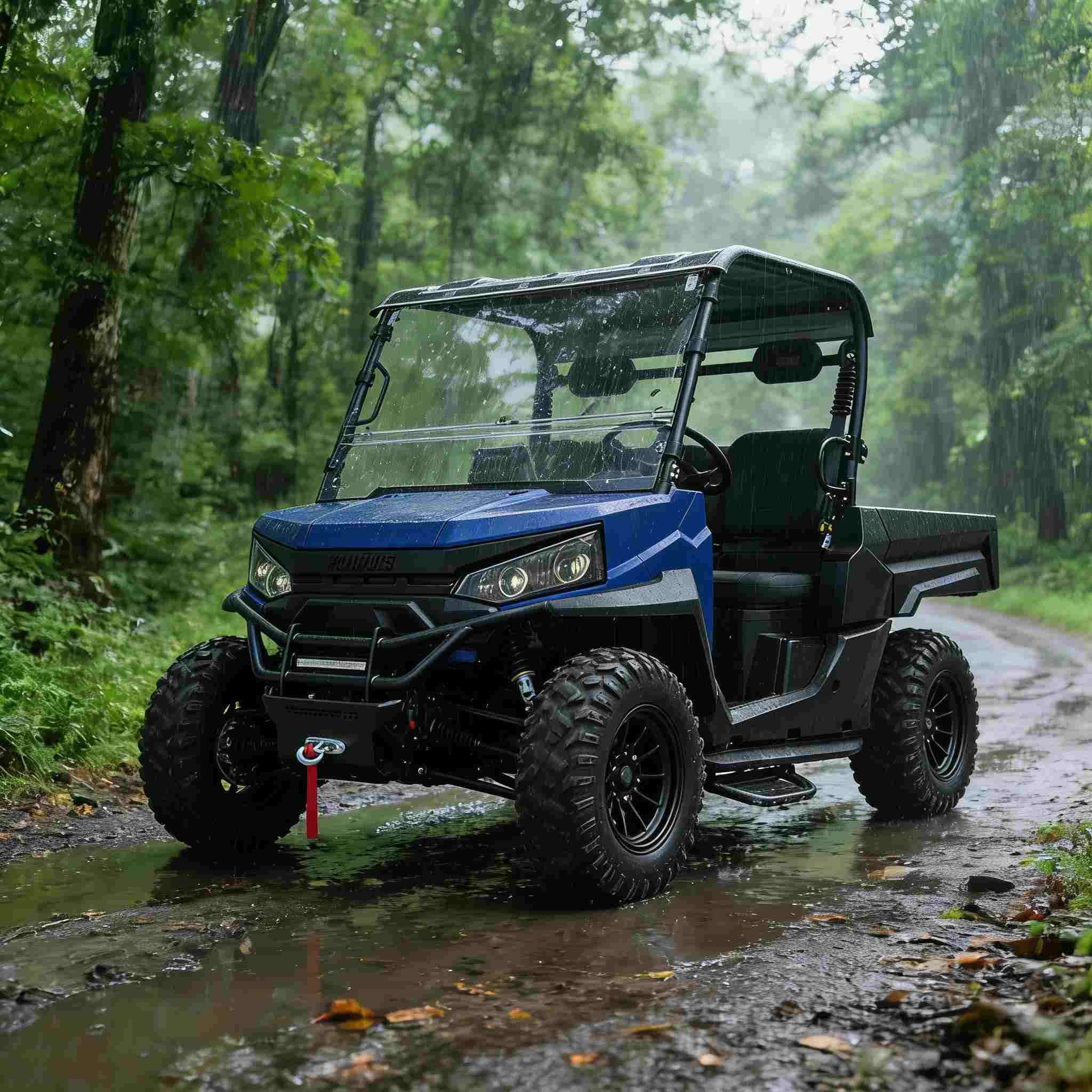 အမဲလိုက်ခြင်းအတွက် 20KW Peak Power 1000kg Towing လျှပ်စစ် UTV 4WD