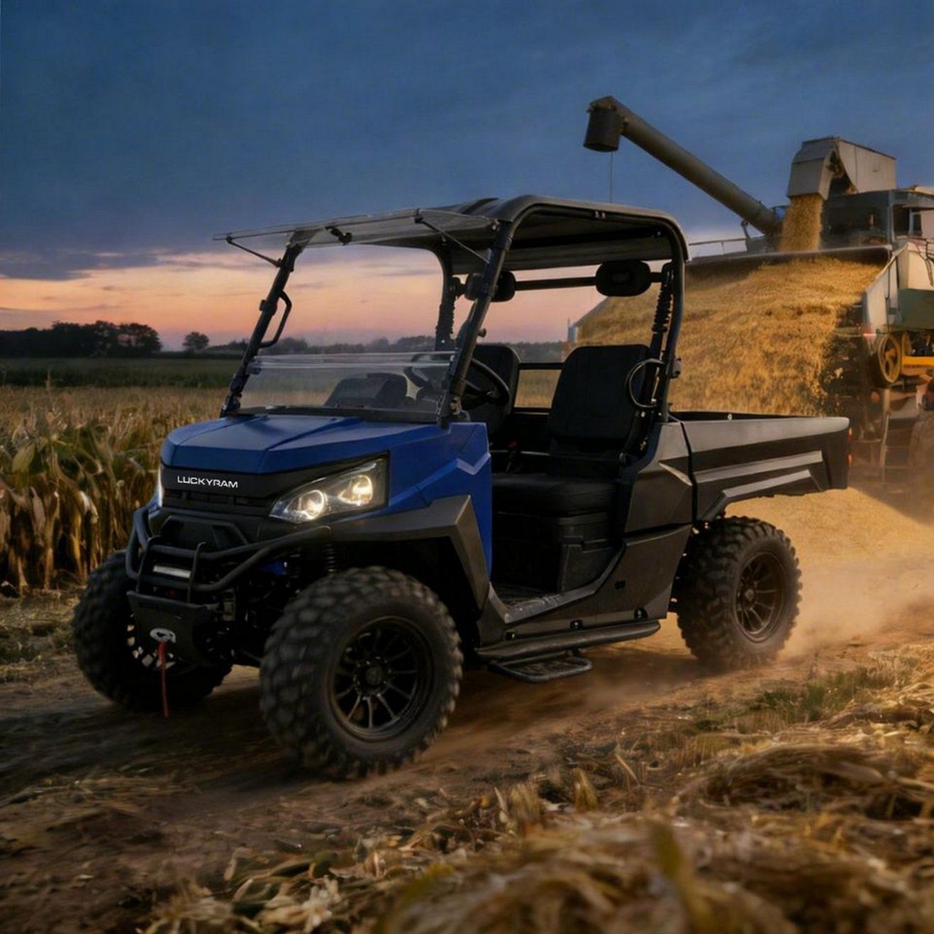 လျှပ်စစ် UTV အကြီးစား 4WD 72V 10KW AC Motor 350kg Loading