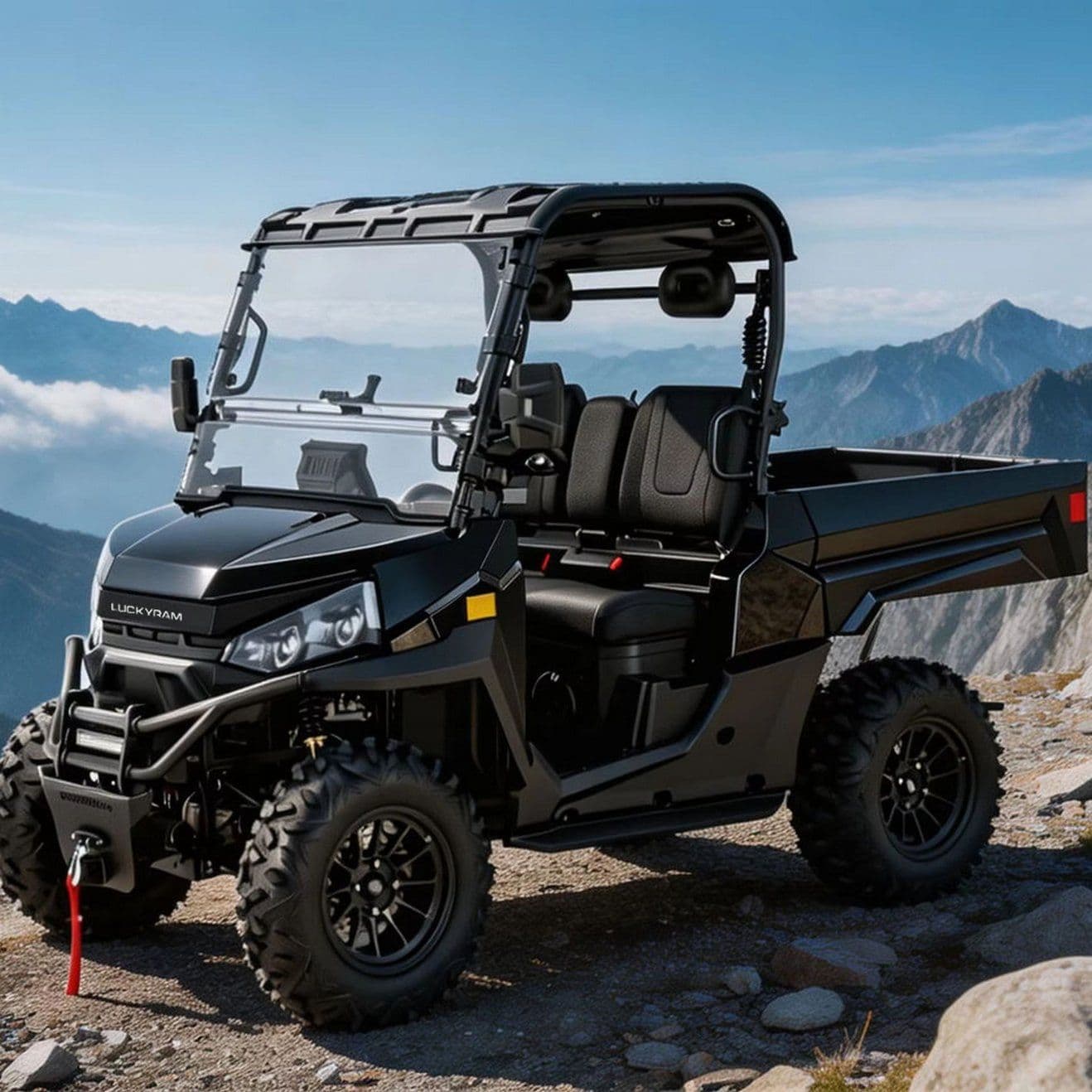 အမဲလိုက် 4WD UTV 14 လက်မ လမ်းမပေါ်ရှိ တာယာ 400mm Wading 10kw AC Motor